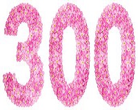 Цифра 300 нарисована из розовых цветков