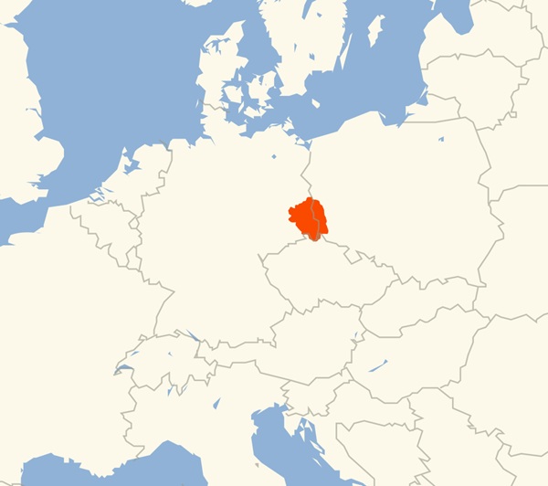 Верхняя Лужица на карте